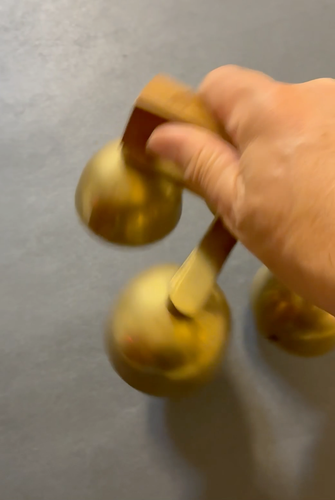 VINTAGE BRASS ALTER BELLS / HAND BELLS with Wooden Handle ~ SEE VIDEO!!! - Video 1 of 1