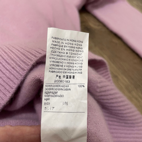 Cashmere Of Benetton Knit Henley Sweater Size L Pink Deep V Button Up Preppy - Picture 6 of 7