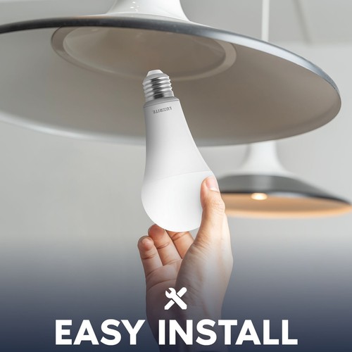 LUXRITE A23 LED Light Bulb 33W E26 4000LM Dimmable 3000K 120V Damp Rated 6PK - Picture 4 of 7