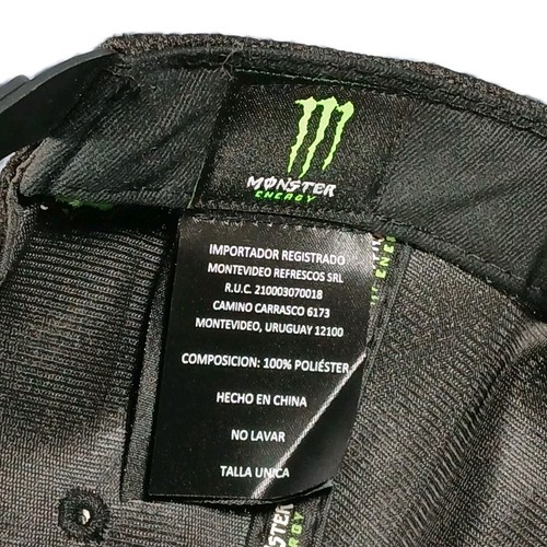 Monster Energy Drink Sombrero Snapback Billete Plano Negro Verde Bordado Logo NUEVO - Imagen 11 de 11