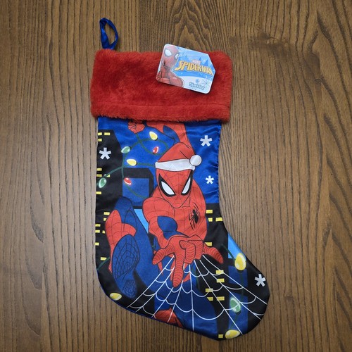 NWT Spiderman Christmas Stocking Red Blue Spider-Man Holiday Spidey Kid Stocking - Picture 1 of 6