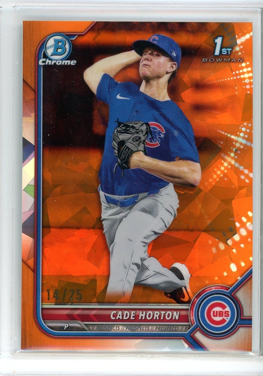 2022 Bowman Chrome Sapphire Cade Horton 1st Orange Refractor #14/25 (JS)