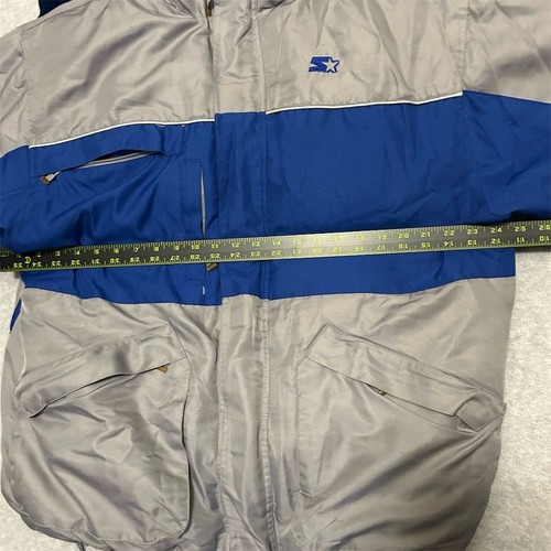 Vintage Starter Men's Blue Jacket Coat L Detachable Hood Casual - Bild 6 von 7