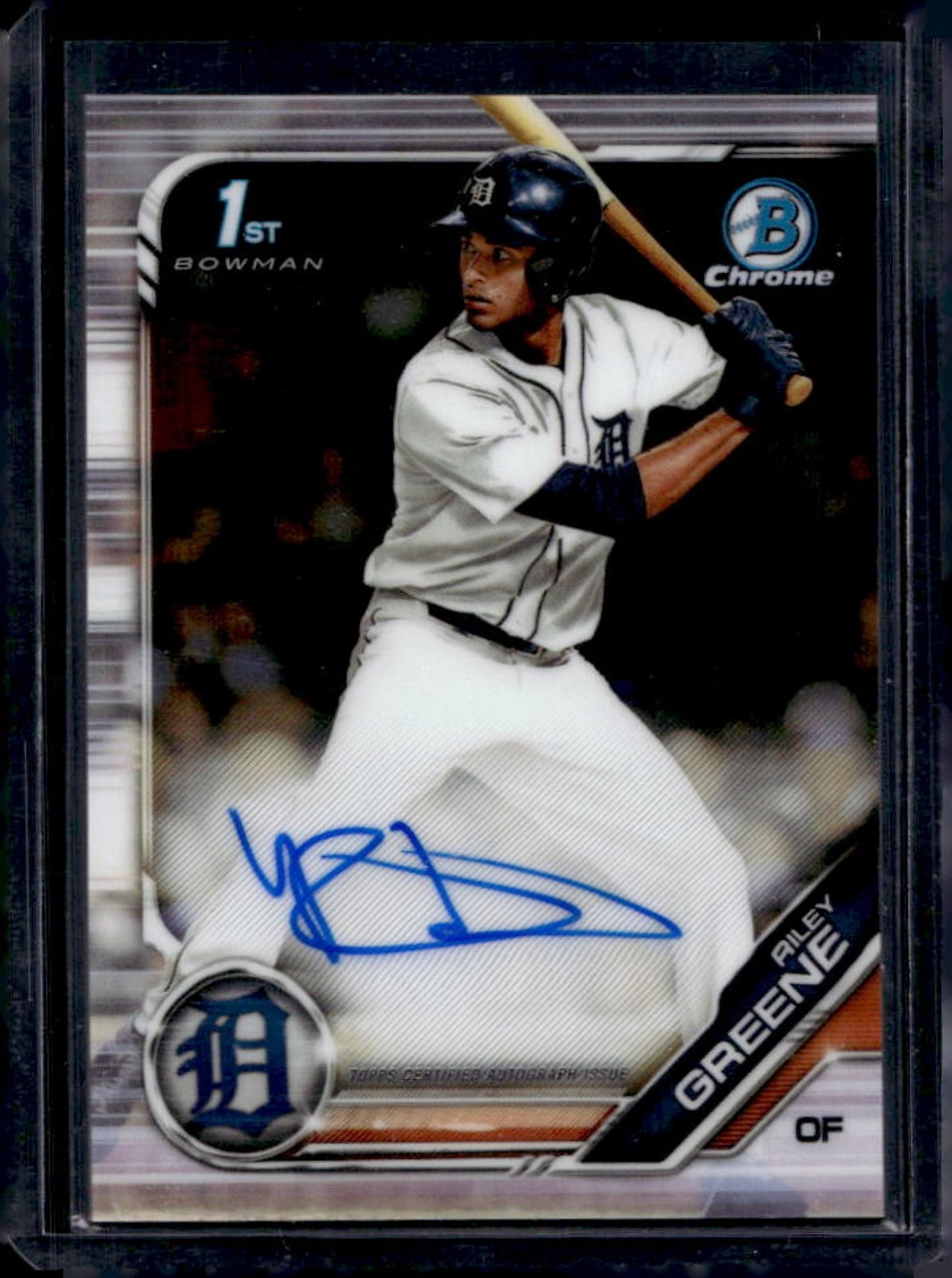 2019 Bowman Draft Riley Greene Chrome Auto 1st Prospect #CDA-RG Tigers