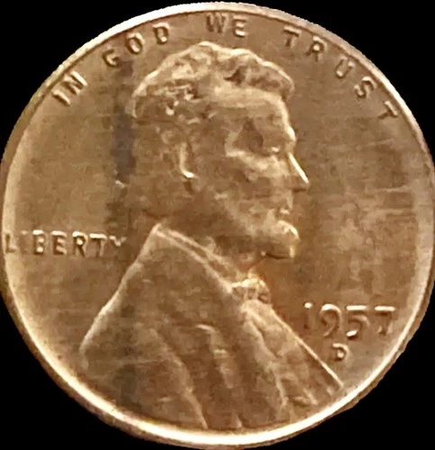 1957-D 1C RD Lincoln Wheat Cent Penny