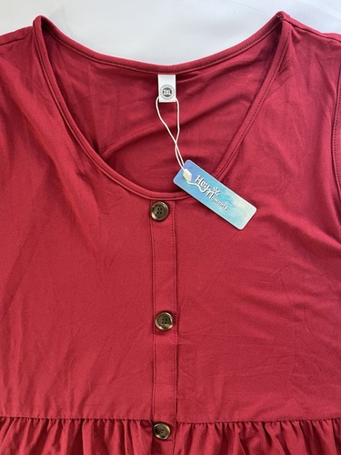 Abito donna taglia 2X abbottonato senza maniche estivo casual midi XXL tasche NUOVO - Foto 4 di 9