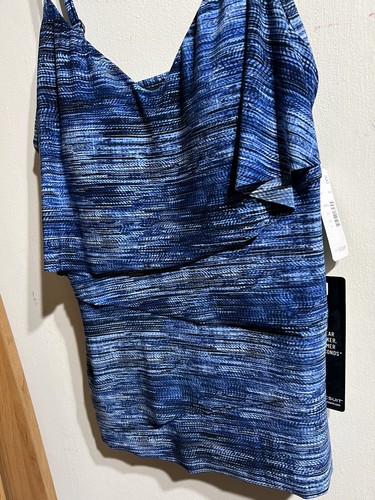 Magicsuit Chloe Blue Jean Tiered Tummy slimming Tankini Top Size 10 NWT $118 - Picture 4 of 6