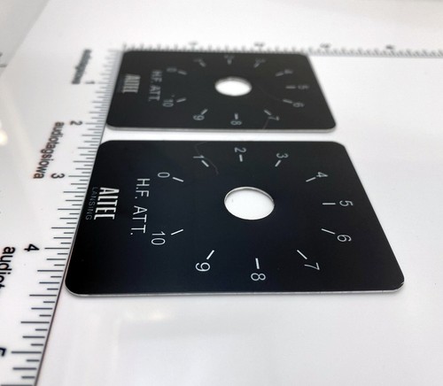 Altec Lansing Valencia HF Att. L-Pad Plate Label Badge Custom Made Aluminum Pair - Picture 2 of 5