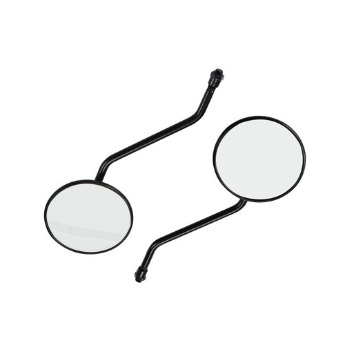Black 10MM Round Motorcycle Rearview Side Mirrors Fits For Honda Kawasaki Suzuki - Picture 6 of 13