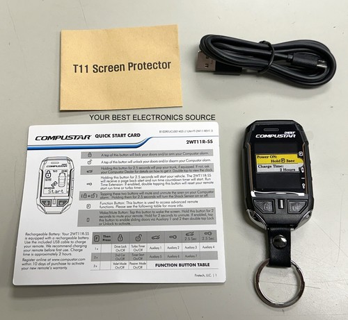 NEW Firstech Compustar 2WT11R-SS Remote KeyFob for Remote Start VASRCD500-2WLR - Photo 1/1