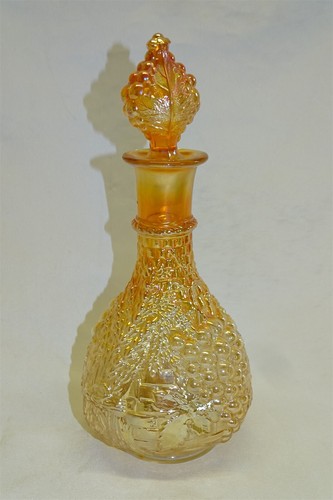 Dugan Golden Harvest Decanter Marigold Carnival Glass - Picture 2 of 7