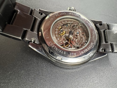 Kenneth Cole New York KC3863 Men's Automatic Skeleton Black Luxury Dress Watch - 第 8/8 張圖片