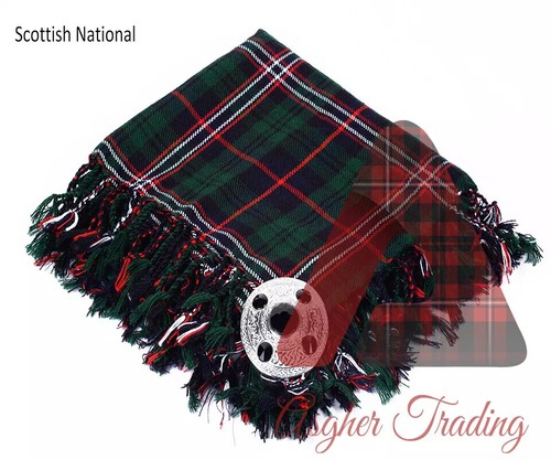 Scottish Traditional Tartan Kilt FLY PLAID & Brooch -Fly plaid Size (48 X 48) - Bild 24 von 62