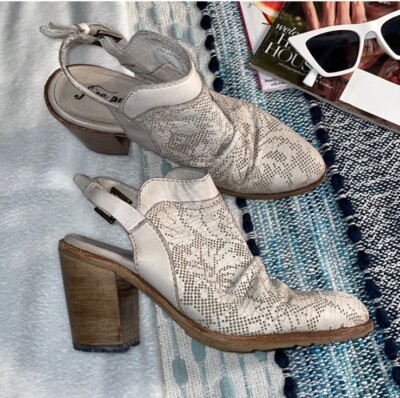 Free People Western Leather Slingback Booties- Size 37 | eBay