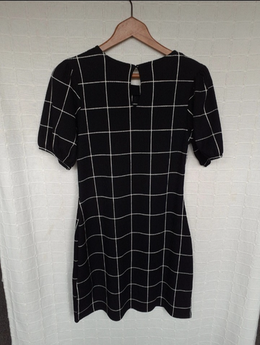 Topshop Black & White Checked Dress Size 12 - Picture 4 of 6