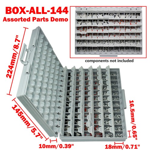 AideTek BOX-ALL-144 Empty enclosure w/144 compartments each w/lid SMD 0603 USA - Picture 2 of 11