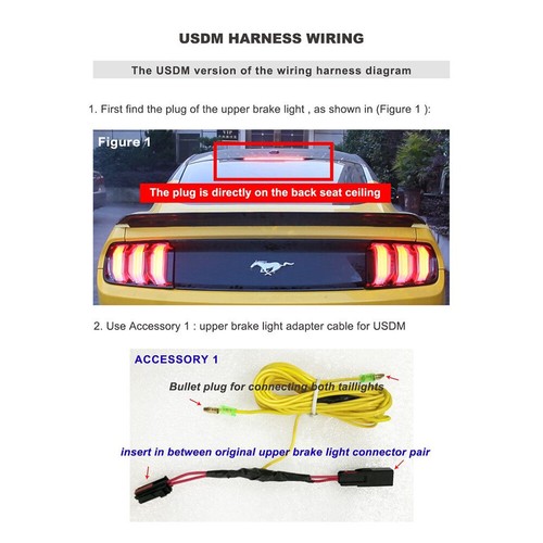 2X VLAND Clear LED Tail Lights For 2015-2023 Ford Mustang w/Sequential & 5 Modes - Picture 8 of 19