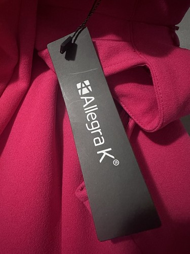 Allegra K Pink Pleated Blouse Halter Neck Peplum Women’s Size Small - Picture 8 of 10