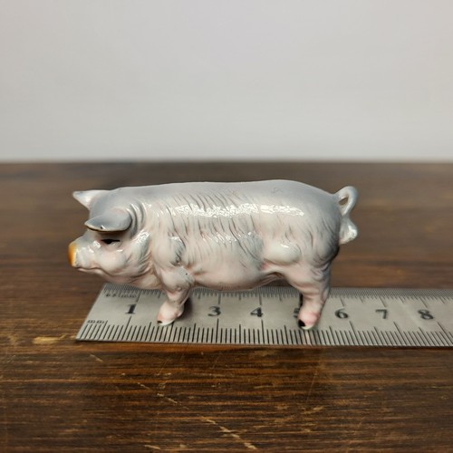Vintage kleine feine Keramik Schwein Figur französisches Sammlerstück 6 cm lang 3 cm hoch UK - Bild 11 von 11