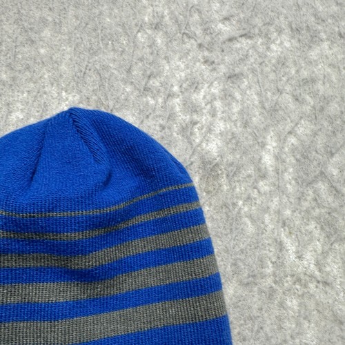 Nike Sportswear Winter Beanie Hat Cap Blue Gray Striped Youth OSFA One Size - Picture 4 of 11