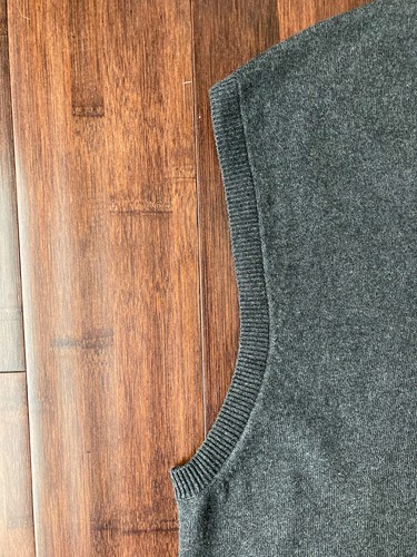 Para hombres XL Eddie Bauer Gris Cuello en V Algodón Mezcla de Cachemira Suéter Chaleco Pullover - Imagen 4 de 10