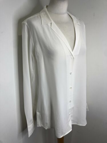 BNWT Equipment Femme Adalyn cream silk blouse XL NEW semi sheer classic smart - Picture 1 of 11