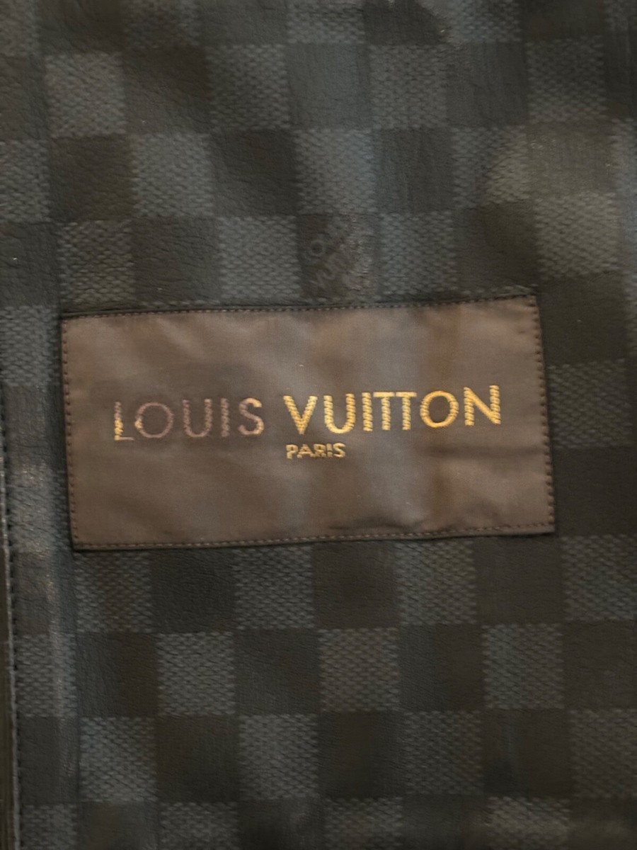 LOUIS VUITTON シルク生地スイリー黒系 LOUIS VUITTON black suede damier lined zip jacket size 52 | eBay