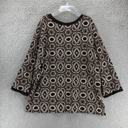 Alfred Dunner Knit Formal Tunic Top Womens XL Black & Gold Sparkle Glitter - Picture 11 of 13