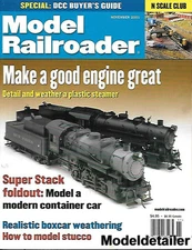 Model Railroader Nov.01 Container Car Stucco Bricks N Scale Rainier CP Well Car