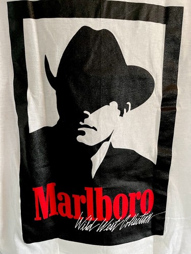 Vtg Marlboro Man T Shirt Single Stitch Screen Stars Tee Cowboy Country Cigarette