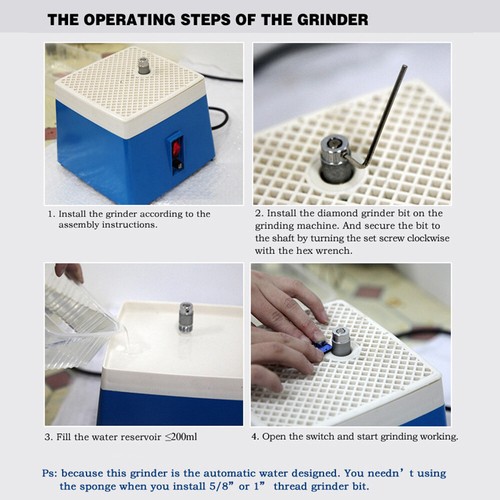 Portable Mini Stained Glass Grinder Diamond Automatic Art Grinding Tool AU Plug - Picture 2 of 11