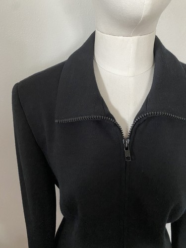 Vintage DKNY Donna Karan New York Blk Jacket ~ 90s Minimalism ~ Label Sz 8 - Picture 7 of 11