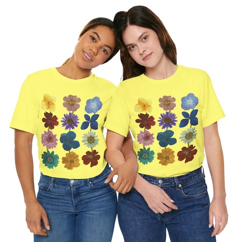 Pressed Flowers Art - Unisex Jersey Short Sleeve Tee - Bild 49 von 205