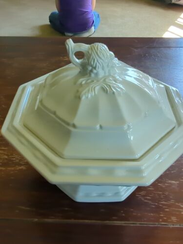 Vintage Red Cliff Grape Covered Vegetable Bowl Ironstone Octagon Mint  10" x 8" - Photo 1/20