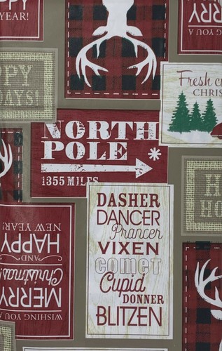 Christmas Flannel Backed Vinyl Tablecloths Round Oblong or Square many sizes - Picture 28 of 104