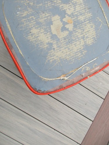 Vintage Small Ottoman Square Footstool Retro Pouf Orange Vinyl Mid Century Decor - Picture 10 of 24