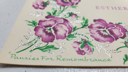 Any Occasion Foldable Card Pansies For Remembrances - Imagen 3 de 7