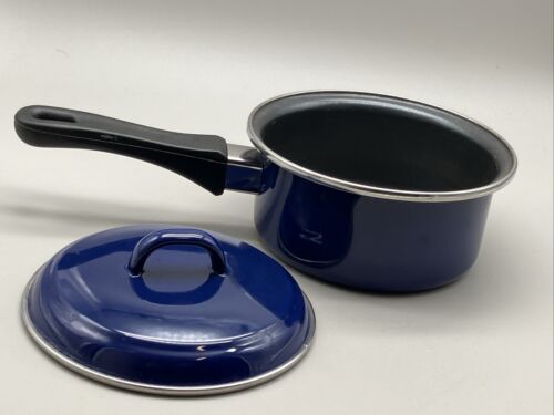 Magefesa Mediterranean Cuisine Blue Non-Stick Cooking Pot w/Lid Quart A7 - Picture 3 of 5