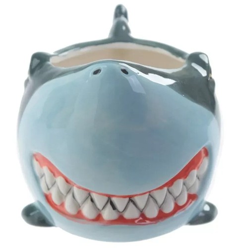 HAIFISCHKOPF KAFFEE SUPPE BECHER KÜCHENGESCHIRR TASSE TEE BRUCE JAWS FÄCHER GROSSARTIG WEISS - Bild 2 von 3