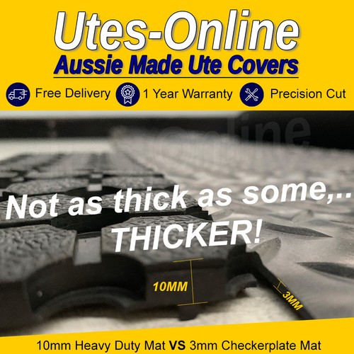 Heavy Duty Perforated Rubber Ute Mat (Extra Thick Mat) For TOYOTA HILUX DUAL CAB - Picture 4 of 4