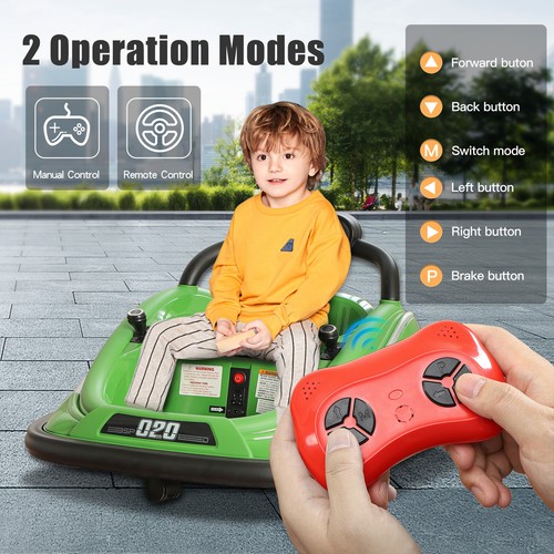 Kids Electric Ride On Bumper Car Vehicle 360° Spin w/ Remote Control LED Lights - Picture 4 of 19
