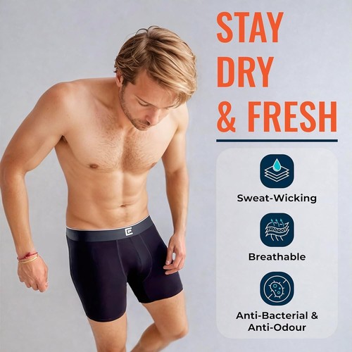 Men Bamboo Boxer Shorts Breathable Moisture Wicking Underwear 3 Pack and 6 Pack - Picture 16 of 25
