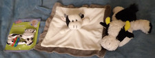 Russ PLUSH Cow Mathilda HOLSTEIN BLACK WHITE BABY SECURITY BLANKET RATTLE LOT