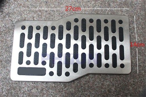 27x14CM Car Floor Mat Stainless Steel Heel Plate Pedal Carpet Foot Rest Pad Mat - Picture 6 of 12