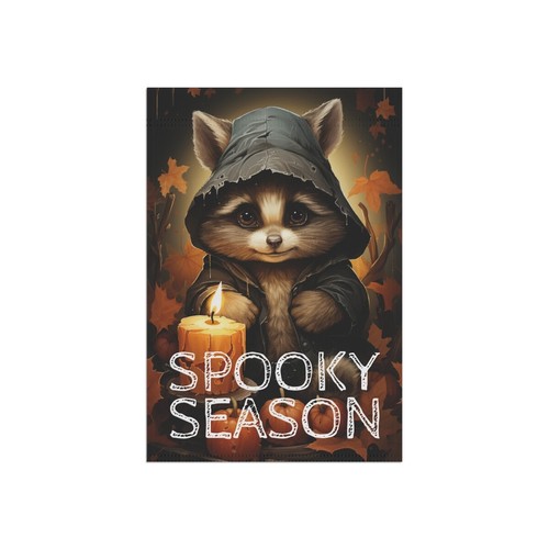 Halloween Garten Flagge, gruselige Jahreszeit niedlicher Waschbär geschnitzt Kürbiskerze Geschenk Sie - Bild 7 von 13