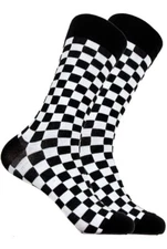 Men's Black White Checks Mid Calf Sock Fits Size 10-13 Business Weddings Formal