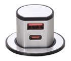 Hafele Pop  Up / Out Mini Dual USB Charger, Quick, Black / Aluminium, camper van