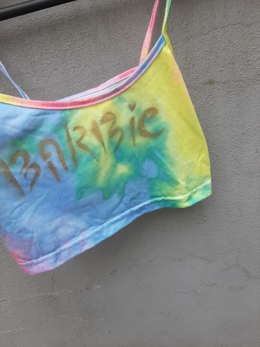 Damen-Krawatte OOAK Größe Small Rave Barbie zum Selbermachen gefärbt Punk Baby Sissy kurzes Oberteil - Bild 2 von 9