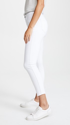 L'AGENCE Women's NWD Size 27 White Margot High Rise Skinny Stretch Cropped Jeans - Picture 3 of 22