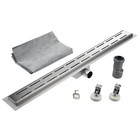 Edelstahl Duschrinne G016 50cm -120cm Siphon und Haarsieb als Set vers. Muster